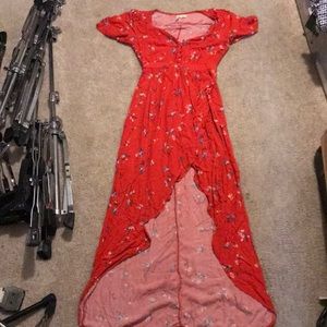 Sky and Sparrow red floral dress